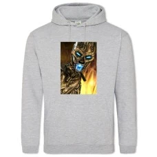 Hoodie with Print The Terminator Robot Hero Print - 2XL grey