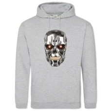 Hoodie with Print The Terminator Head Print - 2XL grey