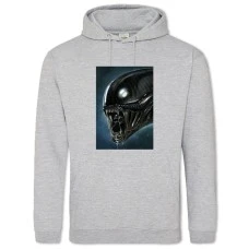 Худі з принтом Чужий Монстр Особа - 2XL сірий