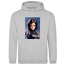 Hoodie with Print Alita Battle Angel Hero - 2XL grey