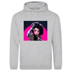 Hoodie with Print Alita Battle Angel Art - 2XL grey