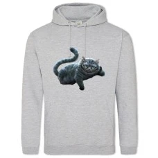 Hoodie with Print Alice In Wonderland Cheshire Cat - 2XL grey