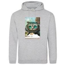 Hoodie with Print Alice In Wonderland Cheshire Cat Hero - 2XL grey