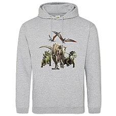 Худі з принтом Парк Юрського Періоду Створення - 2XL сірий