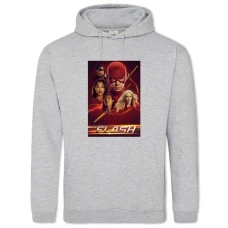 Худи с принтом Флеш Герои - 2XL серый