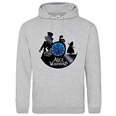 Hoodie with Print Alice In Wonderland Clock - 2XL grey