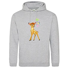 Худи с принтом Бемби И Бабочка - 2XL серый