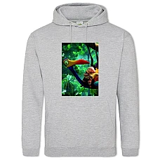 Hoodie with Print Up Beautiful Bird - 2XL grey
