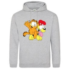 Худи с принтом Гарфилд И Пёс - 2XL серый