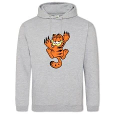 Худи с принтом Гарфилд Царапка Кот - 2XL серый
