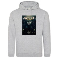 Hoodie with Print Vikings Theme Print - 2XL grey