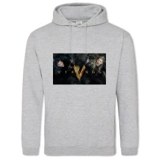 Hoodie with Print Vikings Logo Heroes - 2XL grey