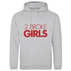 Hoodie with Print 2 Broke Girls Logo - 2XL grey