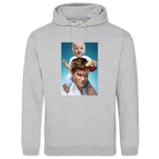 Hoodie with Print Dexter Cute Hero Print - 2XL grey