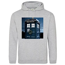 Hoodie with Print Doctor Who Tardis Print - 2XL grey