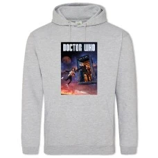 Hoodie with Print Doctor Who Theme - 2XL grey
