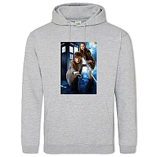 Hoodie with Print Doctor Who Heroes Print - 2XL grey