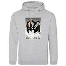 Hoodie with Print Bones Heroes Print - 2XL grey