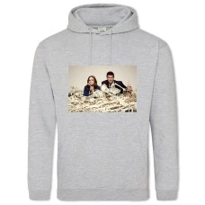 Hoodie with Print Bones Print Heroes - 2XL grey