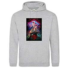 Hoodie with Print Stranger Things Theme - 2XL grey