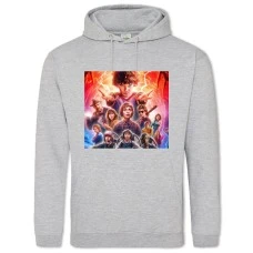 Hoodie with Print Stranger Things Main Heroes - 2XL grey
