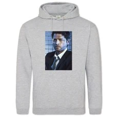 Hoodie with Print Supernatural Castiel Angel - 2XL grey