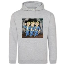 Худи с принтом Фоллаут Триплет - 2XL серый