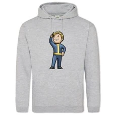 Худи с принтом Фоллаут Герой - 2XL серый