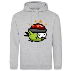 Худи с принтом Флаппи Бёрд Зеленая Птица - 2XL серый