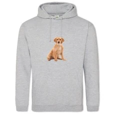 Hoodie with Print Cute Puppy - 2XL grey