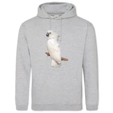 Hoodie with Print White Parrot - 2XL grey