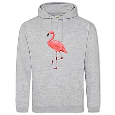 Hoodie with Print Art Of Flamingo - 2XL grey