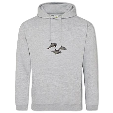 Hoodie with Print Three Grey Dolphins - 2XL grey