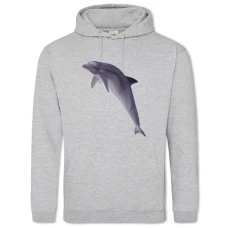 Hoodie with Print Violet Dolphin - 2XL grey
