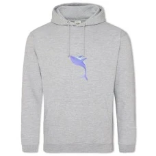 Hoodie with Print Violet Whale - 2XL grey