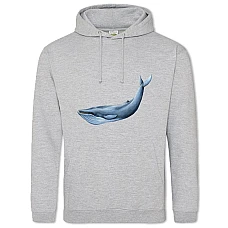 Hoodie with Print Blue Whale - 2XL grey