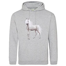 Hoodie with Print White Unicorn - 2XL grey
