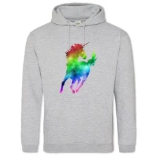 Hoodie with Print Space Shadow Of Unicorn - 2XL grey