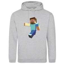 Hoodie with Print Minecraft Steve - 2XL grey