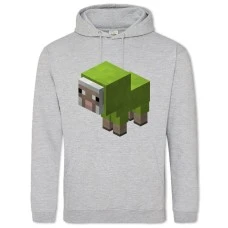 Hoodie with Print Minecraft Little Green Sheep - 2XL grey