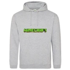 Hoodie with Print Minecraft Green Logo - 2XL grey