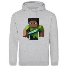 Hoodie with Print Minecraft Hero - 2XL grey