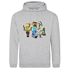 Hoodie with Print Minecraft Heroes - 2XL grey