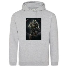 Hoodie with Print Quake Print - 2XL grey