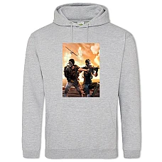 Hoodie with Print Ring Of Elysium Heroes - 2XL grey