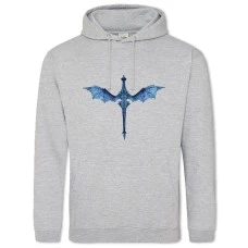 Hoodie with Print The Elder Scrolls Dragon - 2XL grey