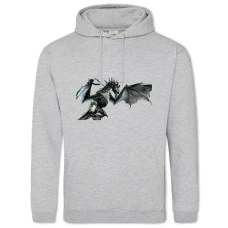Hoodie with Print The Elder Scrolls Dragon Print - 2XL grey