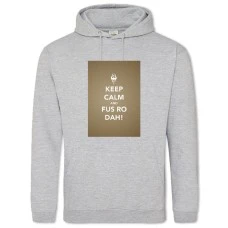 Hoodie with Print The Elder Scrolls Keep Calm And Fus Ro Dah - 2XL grey