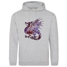 Hoodie with Print The Elder Scrolls Magic Dragon Print - 2XL grey