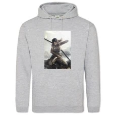 Hoodie with Print Tomb Raider Lara Croft Hero Girl - 2XL grey